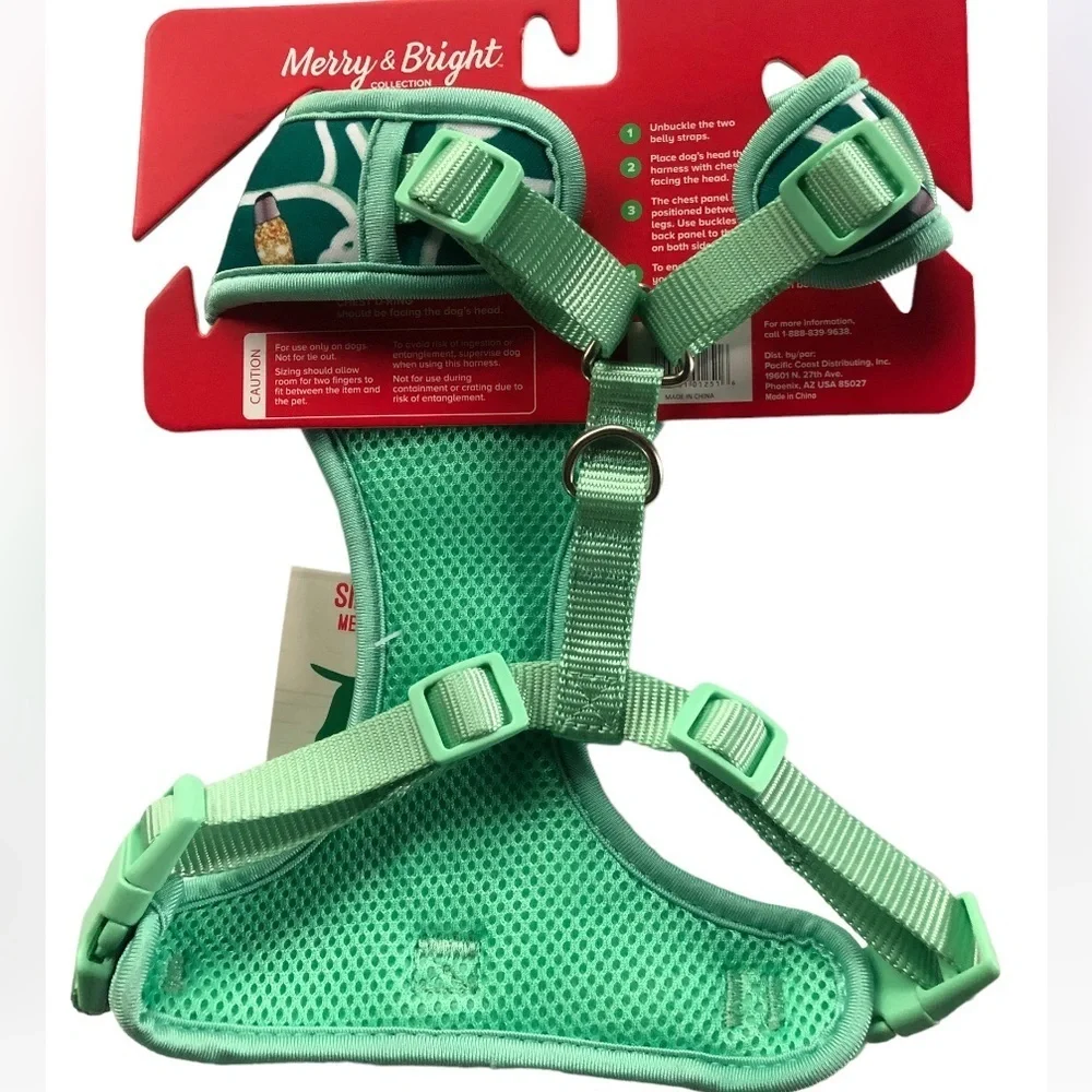 NWT Lights neoprene Christmas Holiday dog harness S